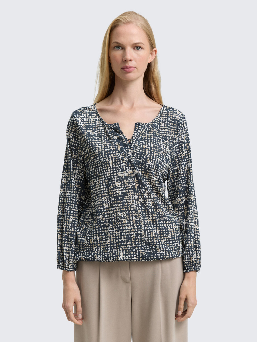crinkle-bluse mit muster