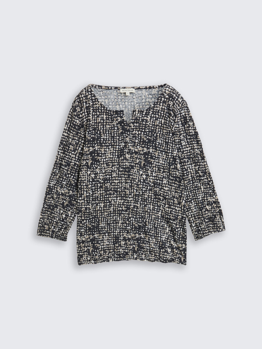 crinkle-bluse mit muster