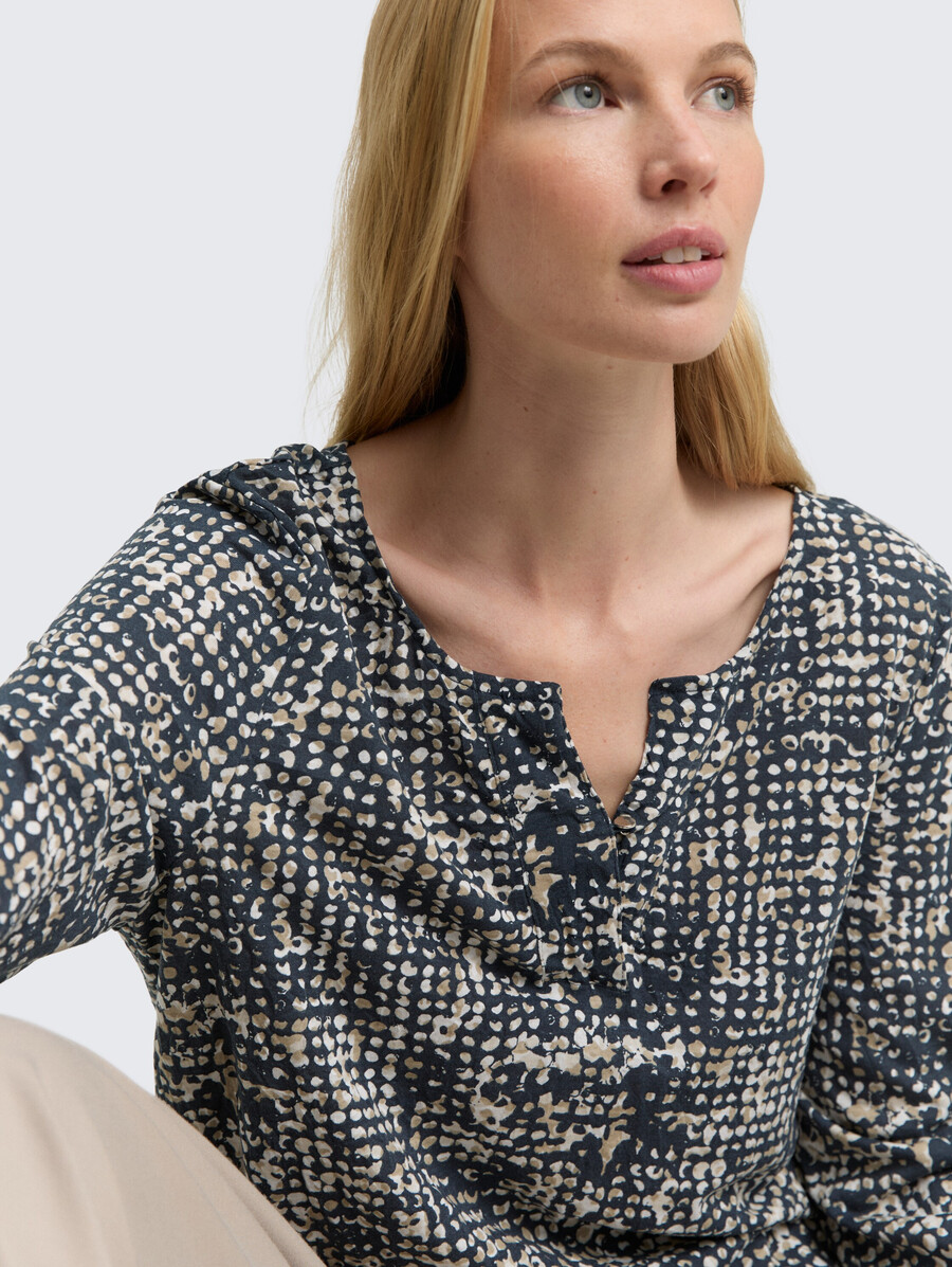 crinkle-bluse mit muster