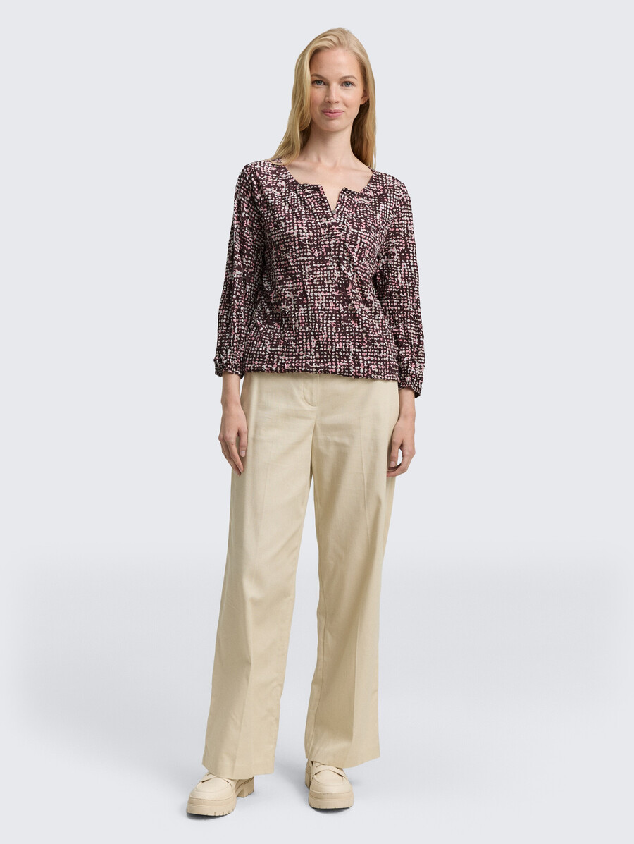 crinkle-bluse mit muster