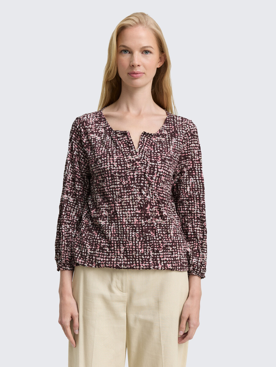 crinkle-bluse mit muster