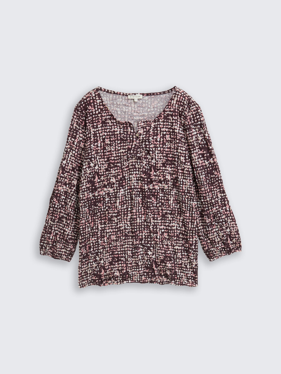 crinkle-bluse mit muster