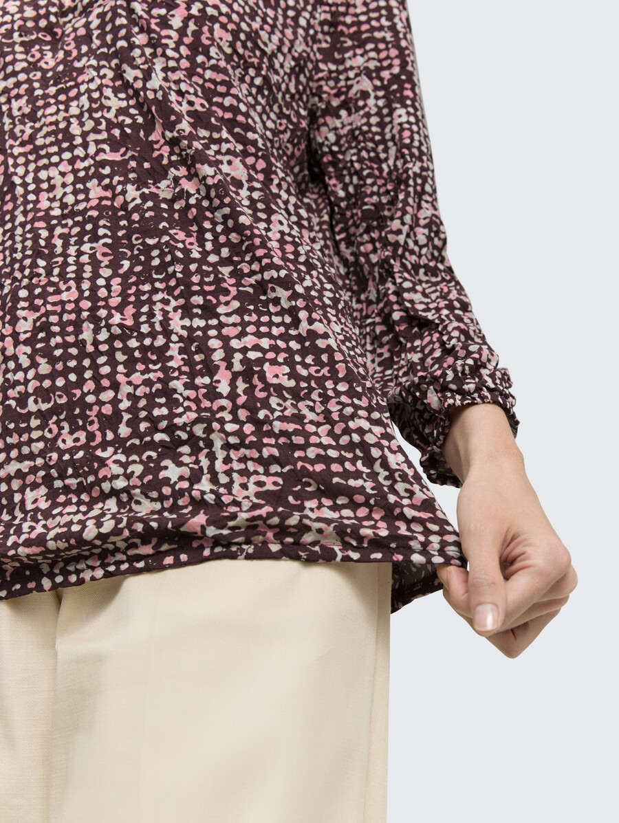 crinkle-bluse mit muster