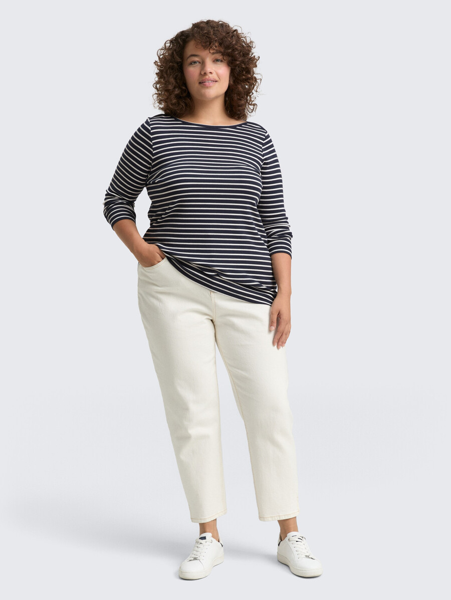 plus size - langärmeliges hemd mit streifenmuster