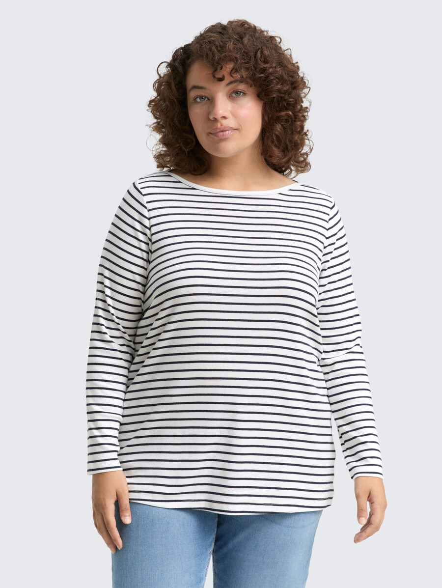 plus size - langärmeliges hemd mit streifenmuster