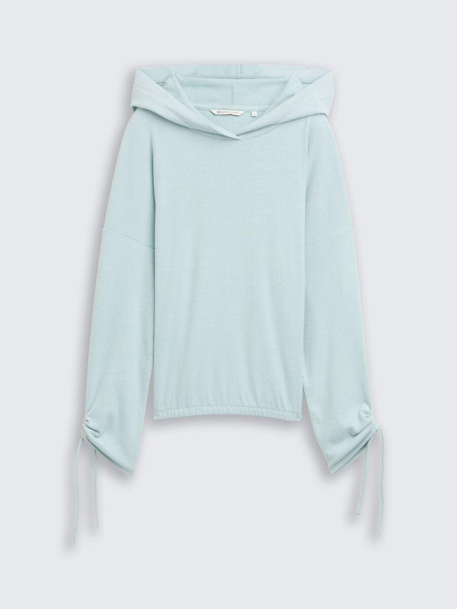 locker geschnittenes langarmshirt mit kapuze