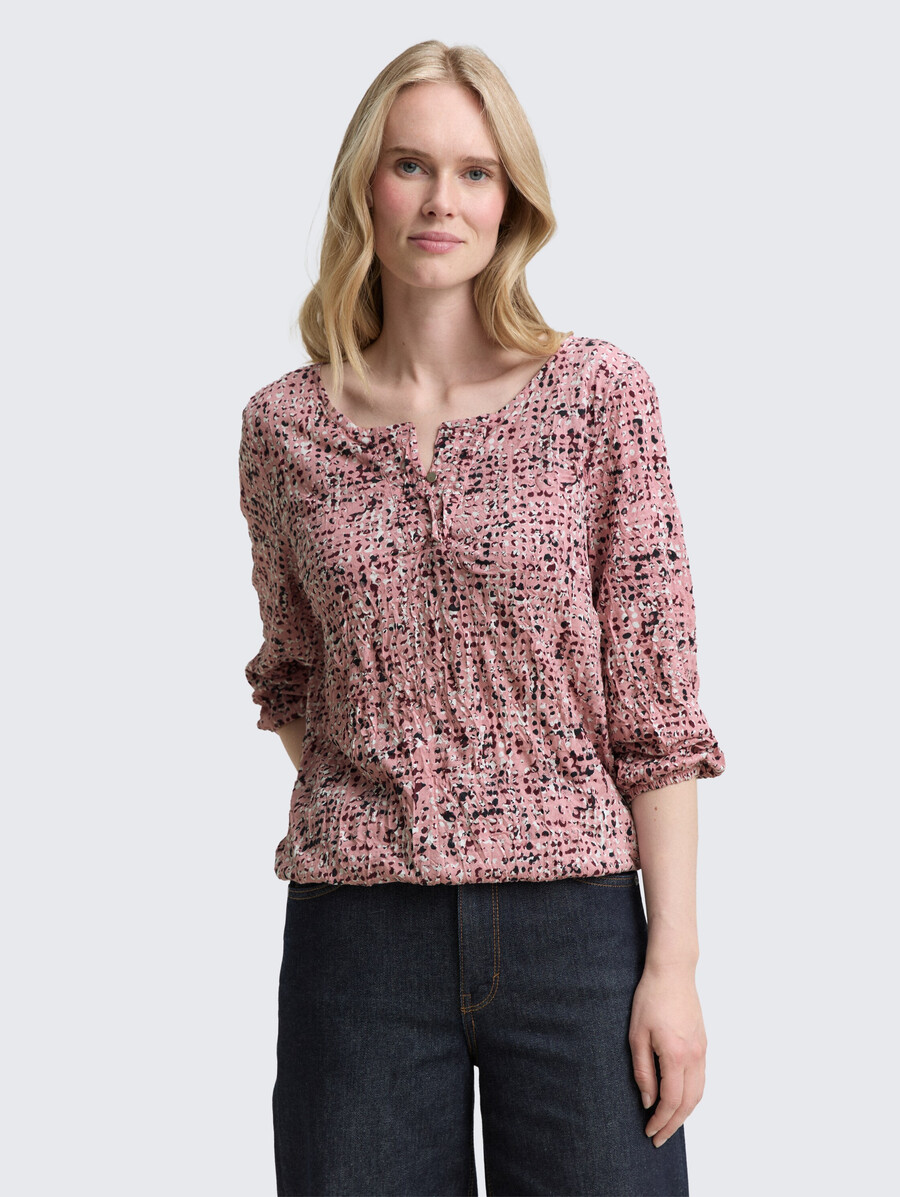 crinkle-bluse mit muster