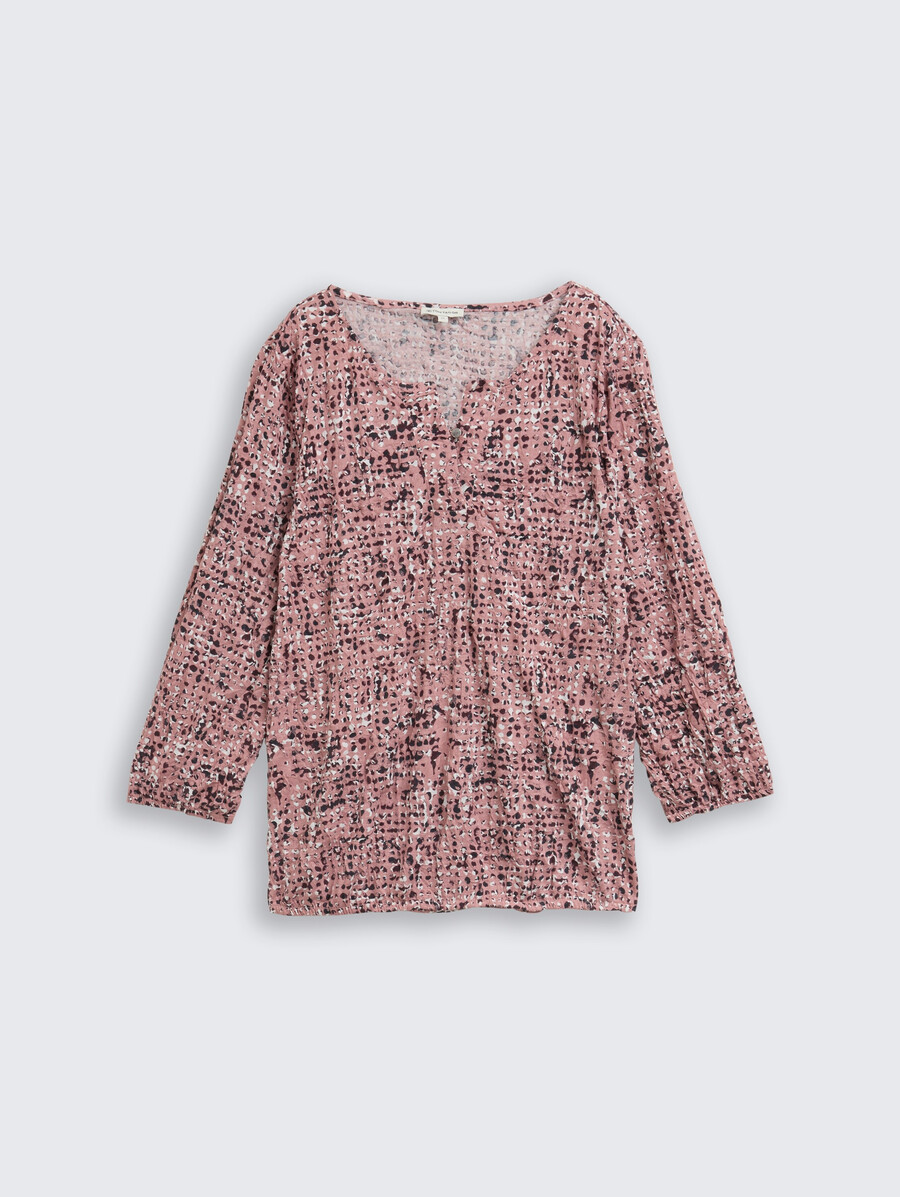 crinkle-bluse mit muster