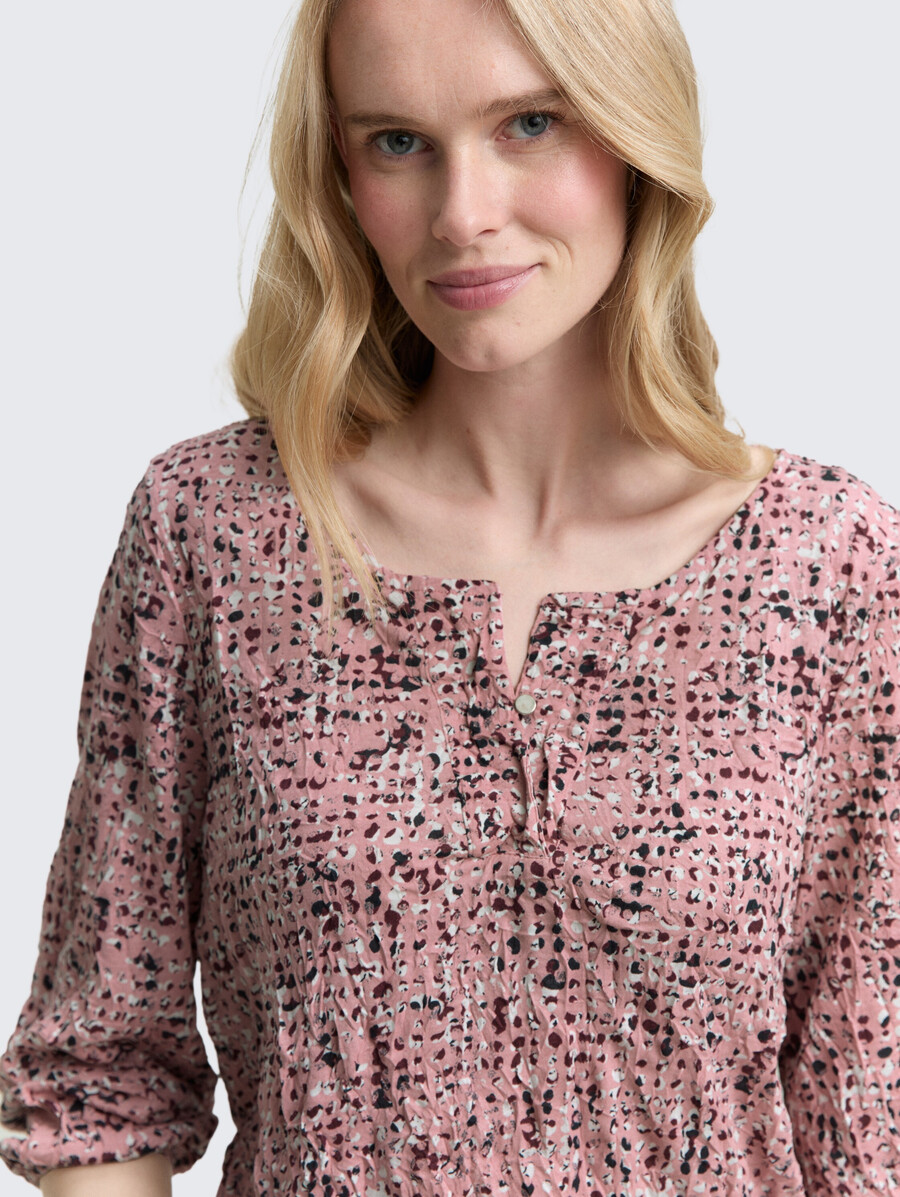 crinkle-bluse mit muster