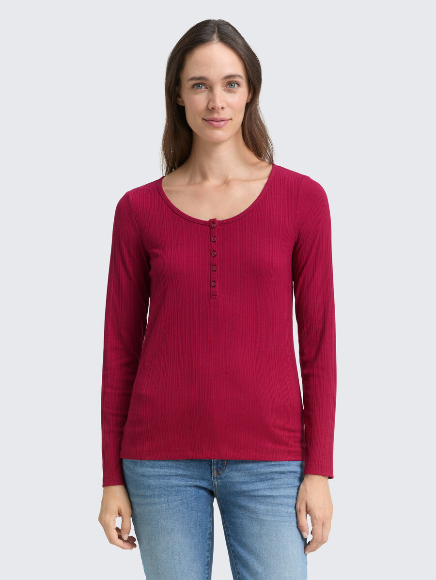schmal geschnittenes henley-langarmhemd
