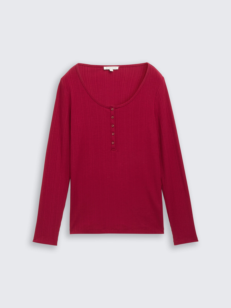 schmal geschnittenes henley-langarmhemd