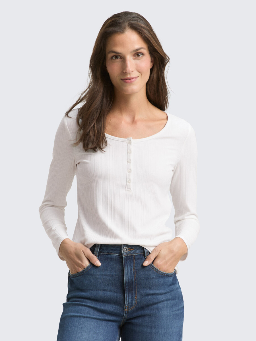 schmal geschnittenes henley-langarmhemd