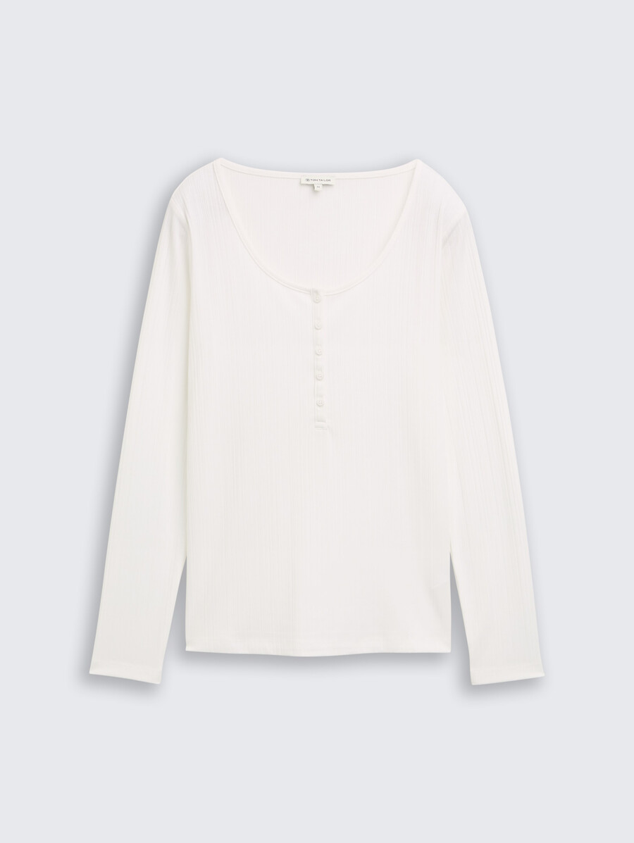 schmal geschnittenes henley-langarmhemd