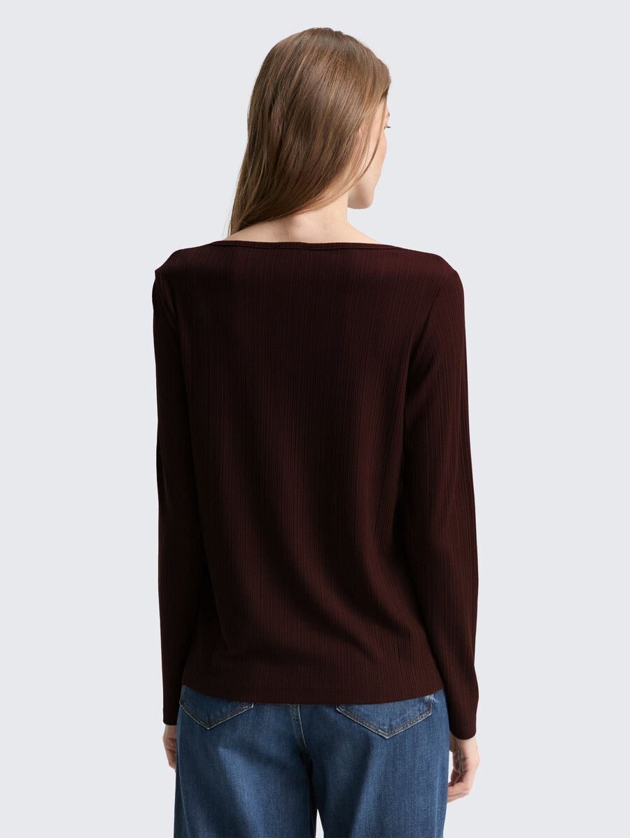 schmal geschnittenes henley-langarmhemd