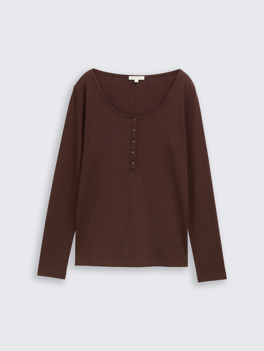 schmal geschnittenes henley-langarmhemd