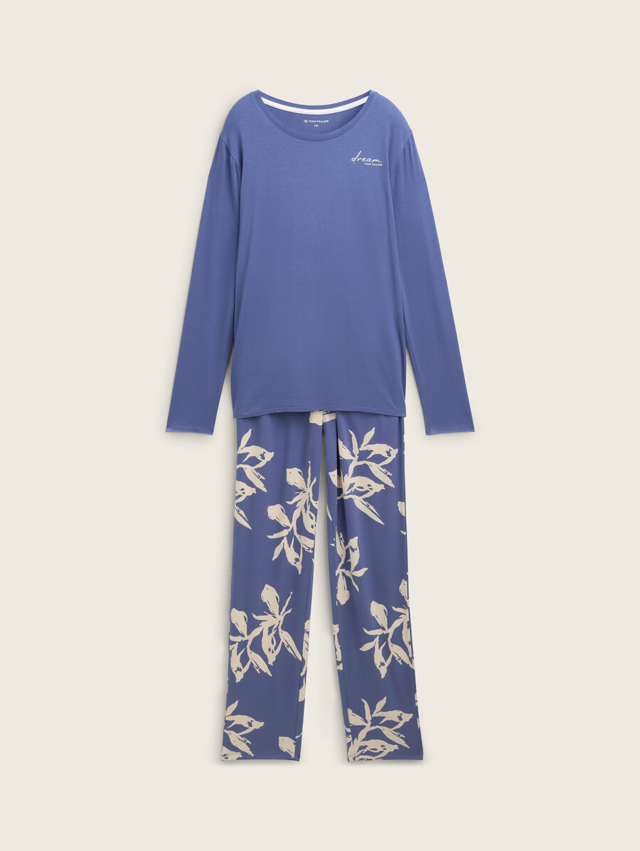pyjama-set mit blumenmuster