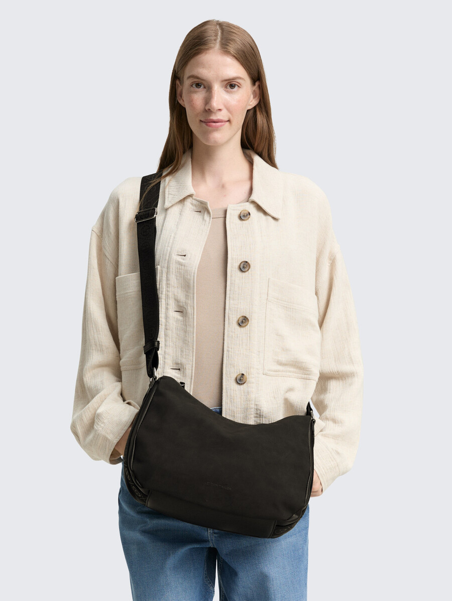 ttyara s schultertasche mit bedrucktem gewebtem riemen