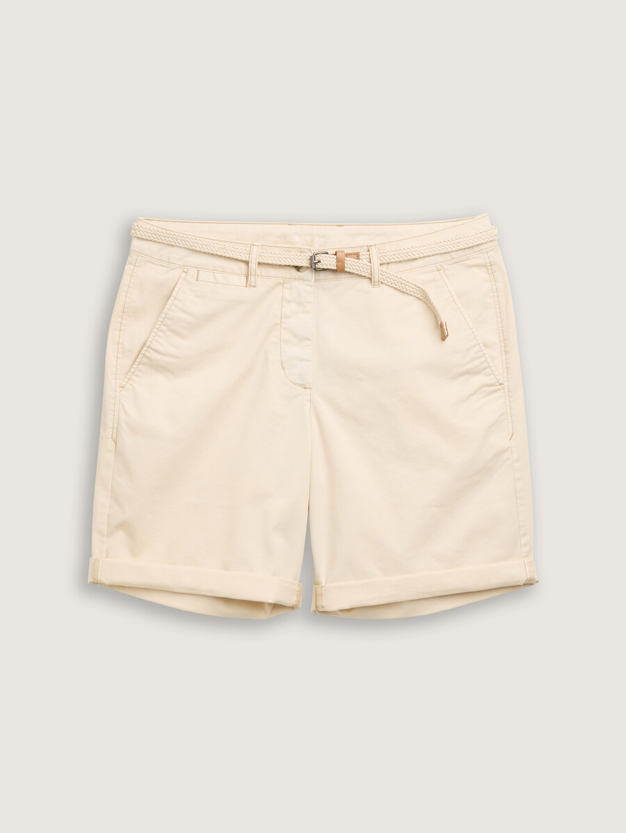 chino-bermuda-shorts mit gürtel