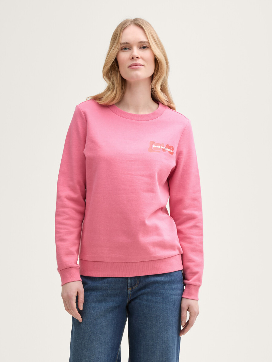 locker geschnittenes sweatshirt mit aufdruck