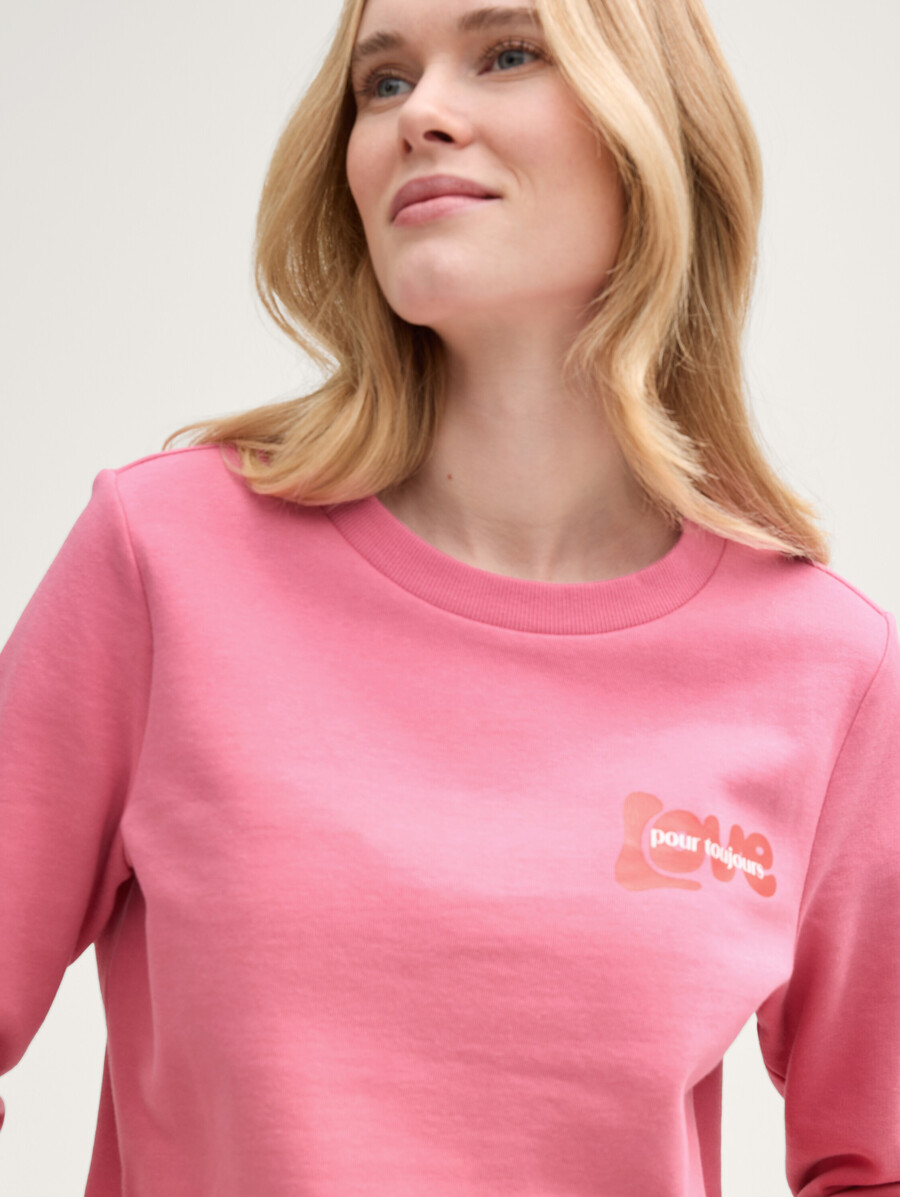 locker geschnittenes sweatshirt mit aufdruck