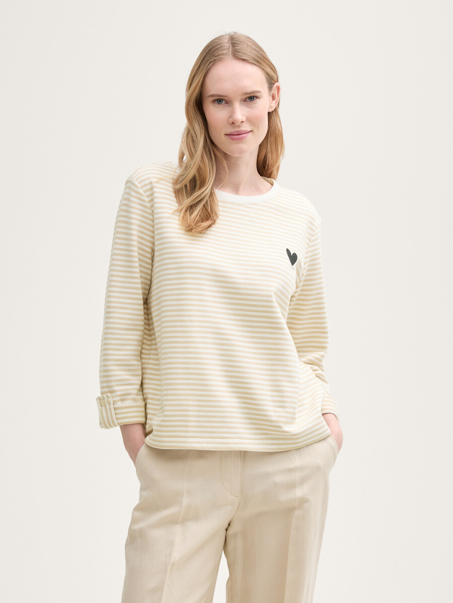 locker geschnittenes sweatshirt mit streifen