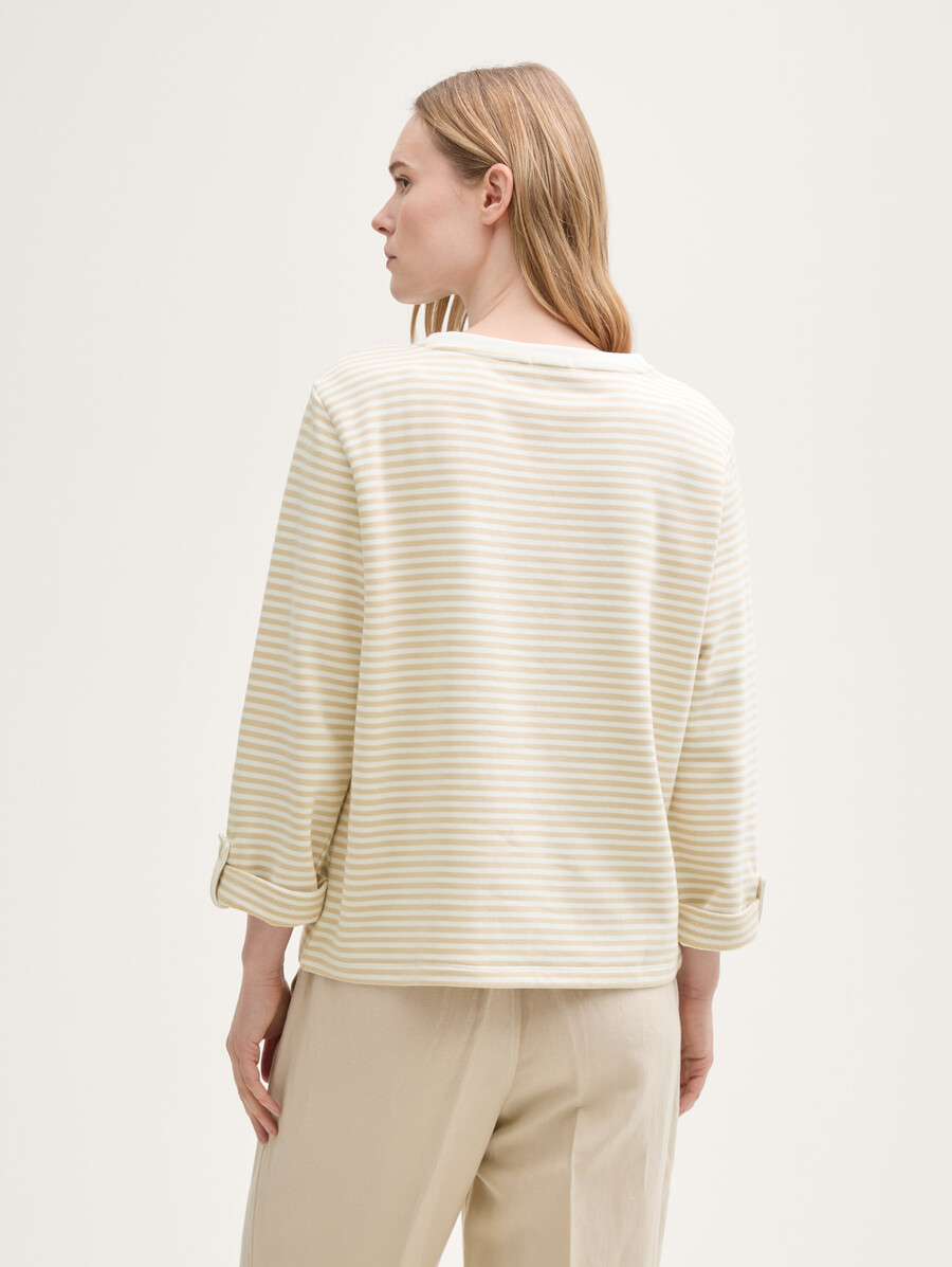 locker geschnittenes sweatshirt mit streifen