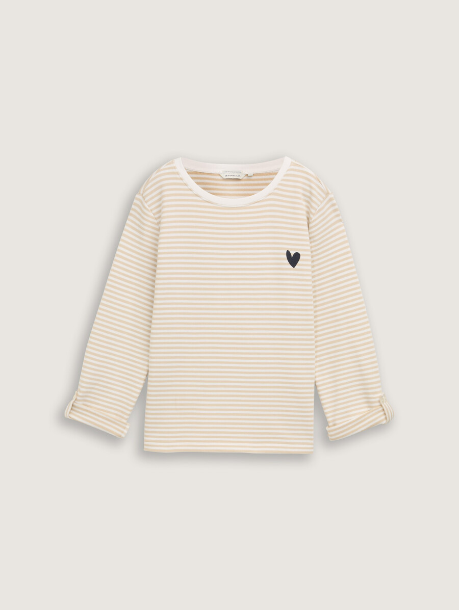 locker geschnittenes sweatshirt mit streifen