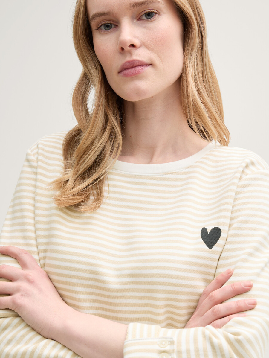 locker geschnittenes sweatshirt mit streifen