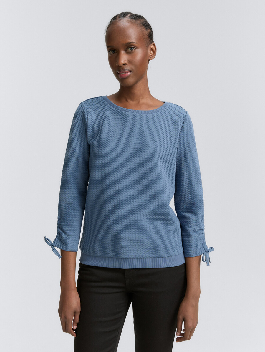 sweatshirt mit gerafften Ärmeln