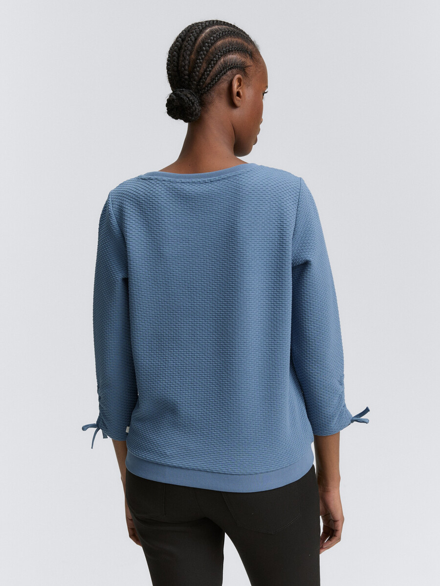 sweatshirt mit gerafften Ärmeln