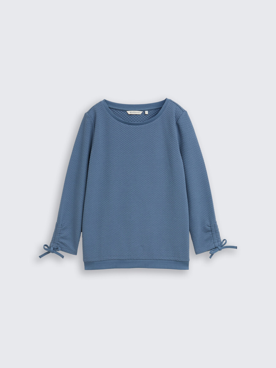 sweatshirt mit gerafften Ärmeln