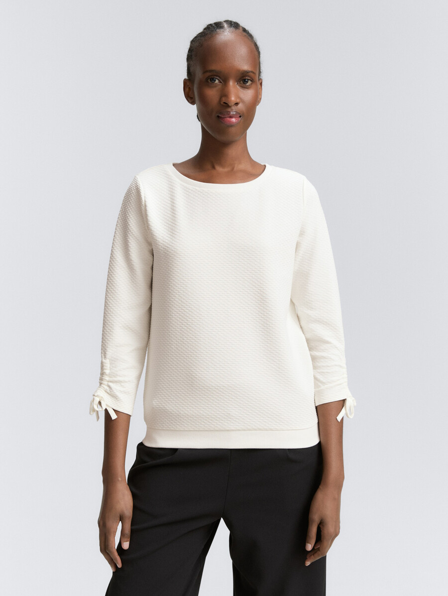 sweatshirt mit gerafften Ärmeln