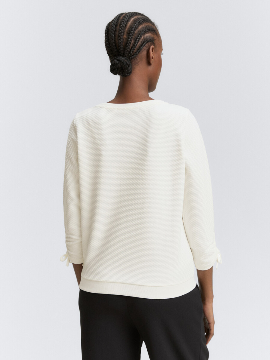 sweatshirt mit gerafften Ärmeln