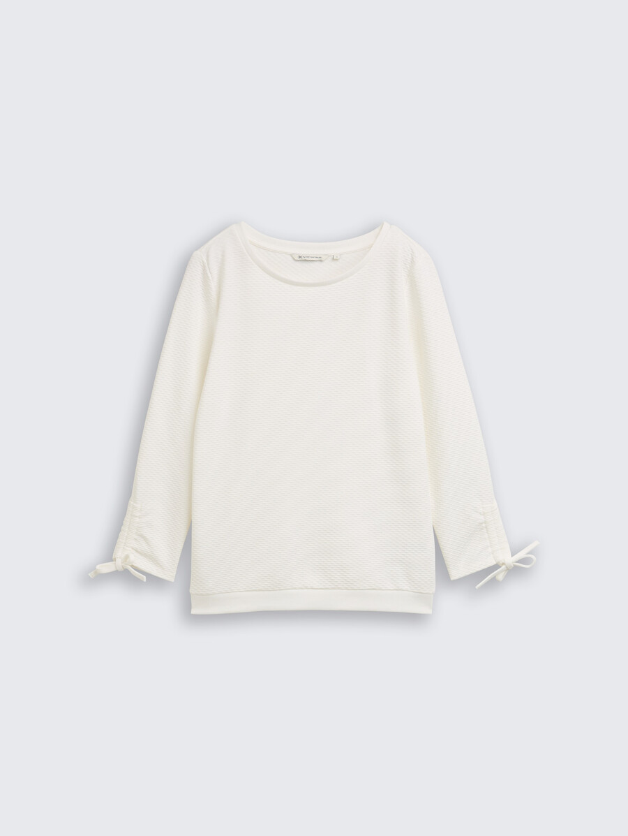 sweatshirt mit gerafften Ärmeln