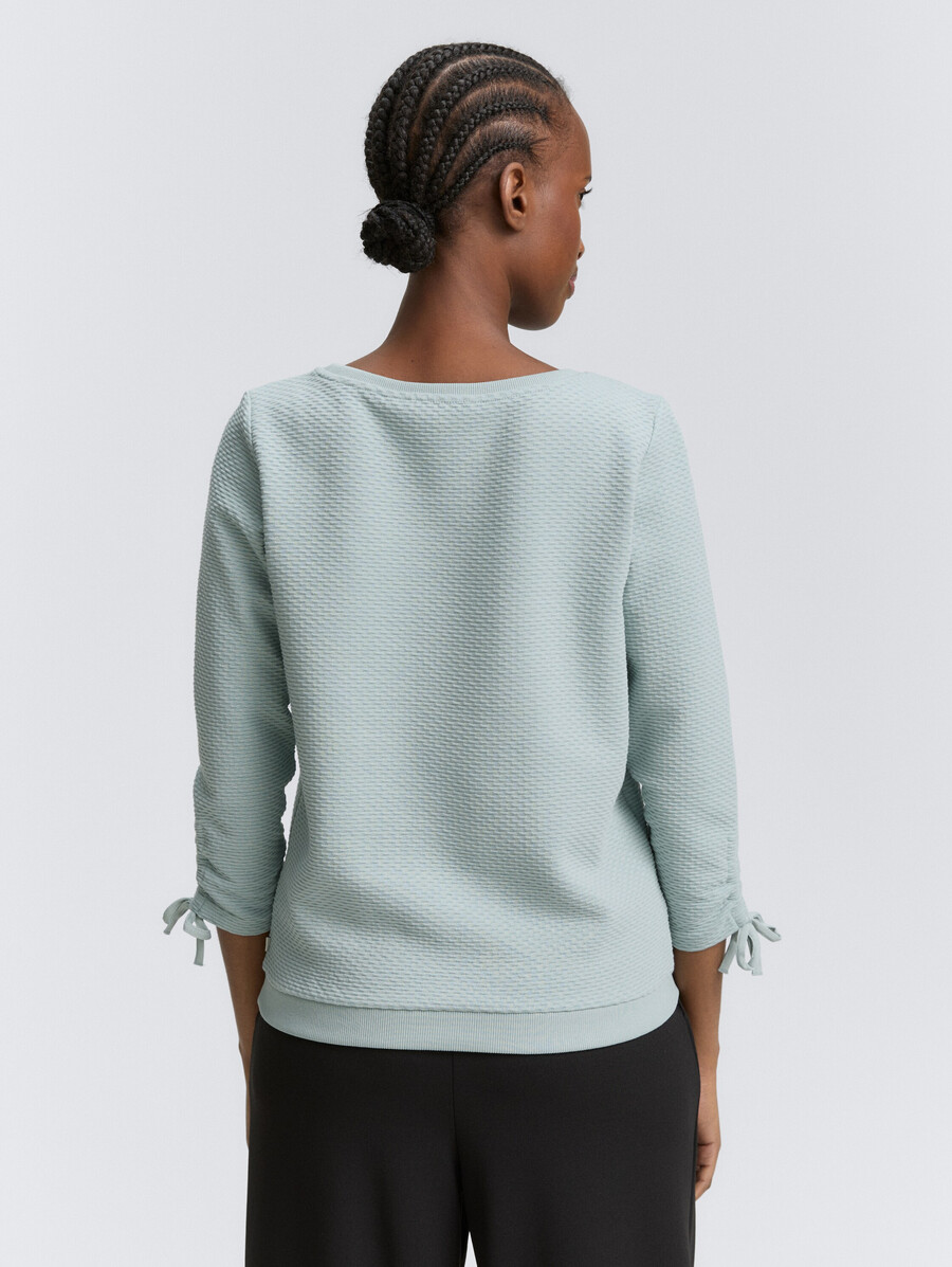 sweatshirt mit gerafften Ärmeln