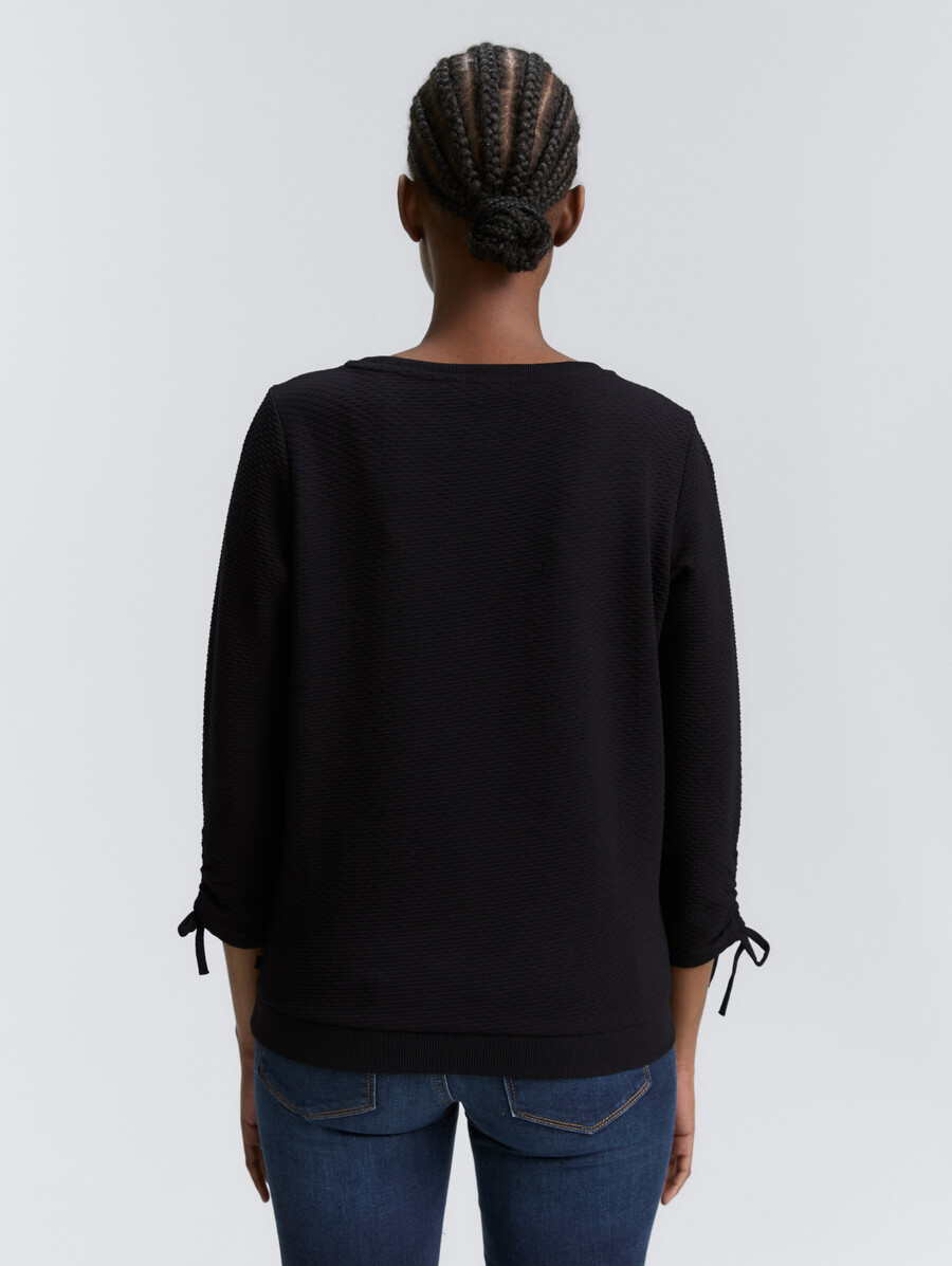 sweatshirt mit gerafften Ärmeln