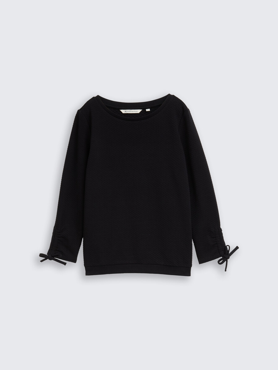 sweatshirt mit gerafften Ärmeln