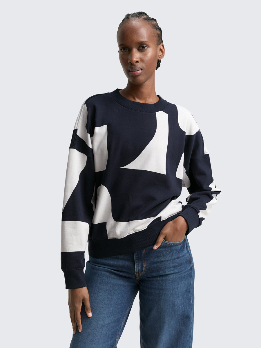locker geschnittenes sweatshirt mit muster
