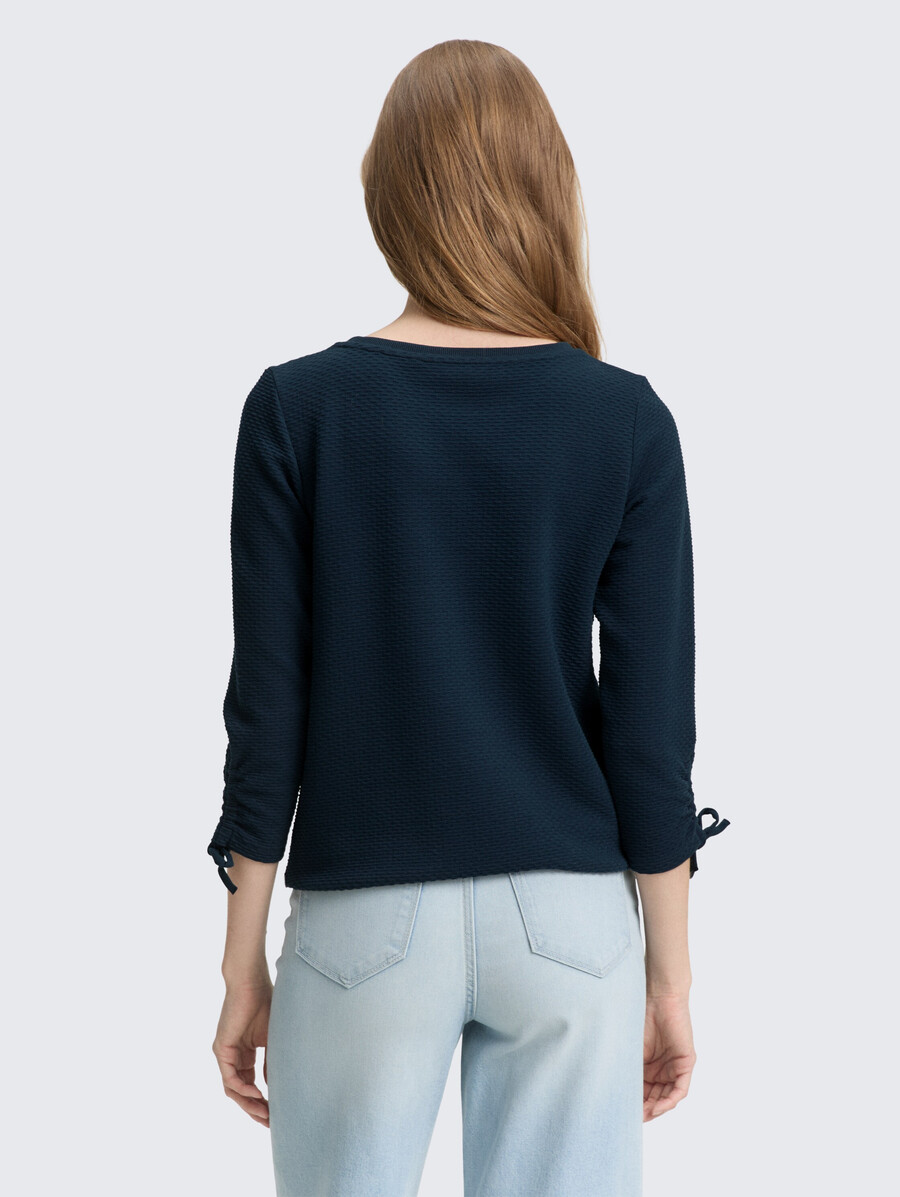 sweatshirt mit gerafften Ärmeln