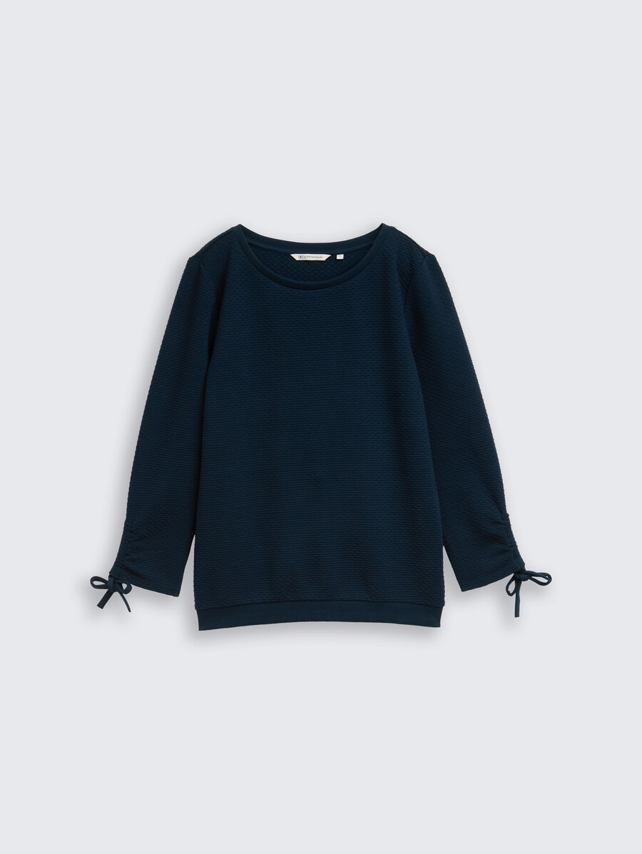 sweatshirt mit gerafften Ärmeln