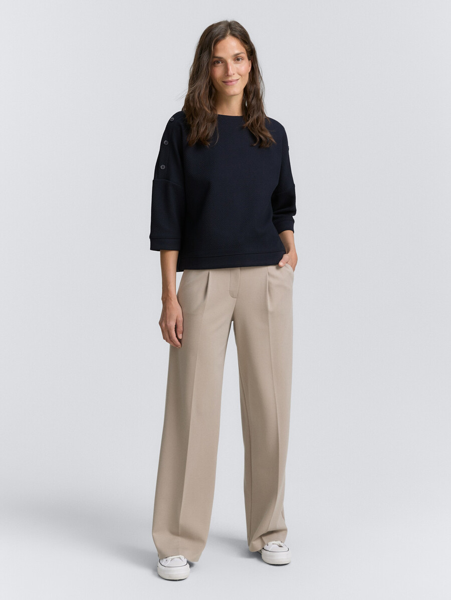 sweatshirt mit knopfdetails