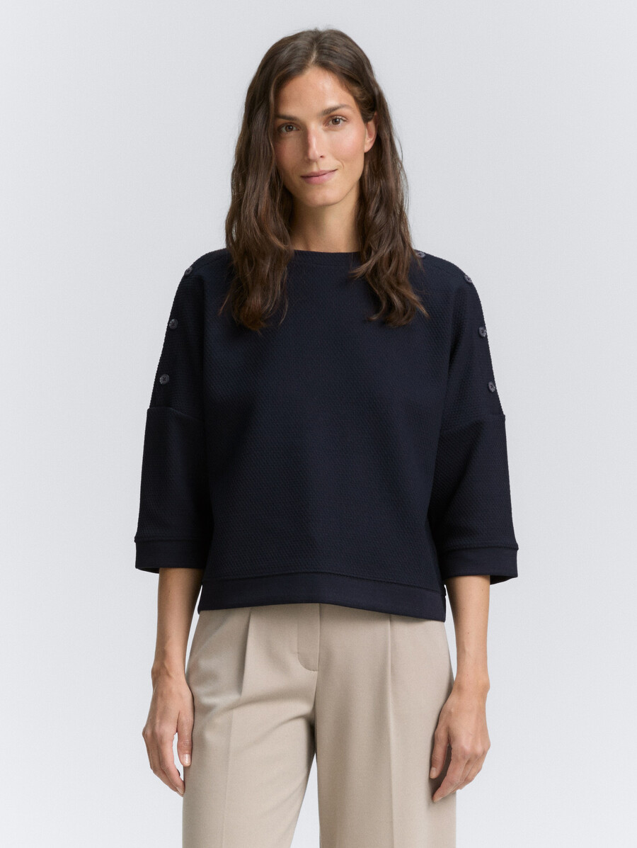 sweatshirt mit knopfdetails