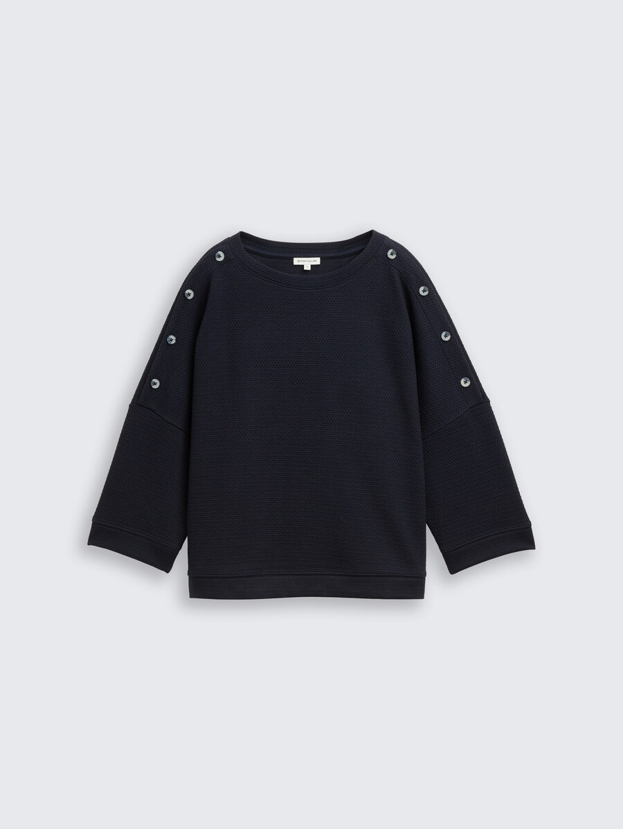 sweatshirt mit knopfdetails