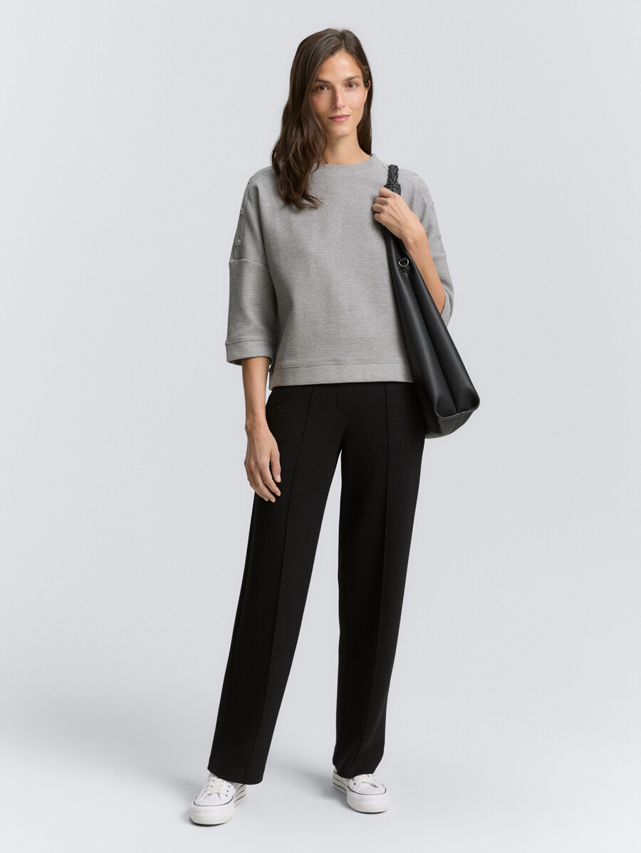sweatshirt mit knopfdetails