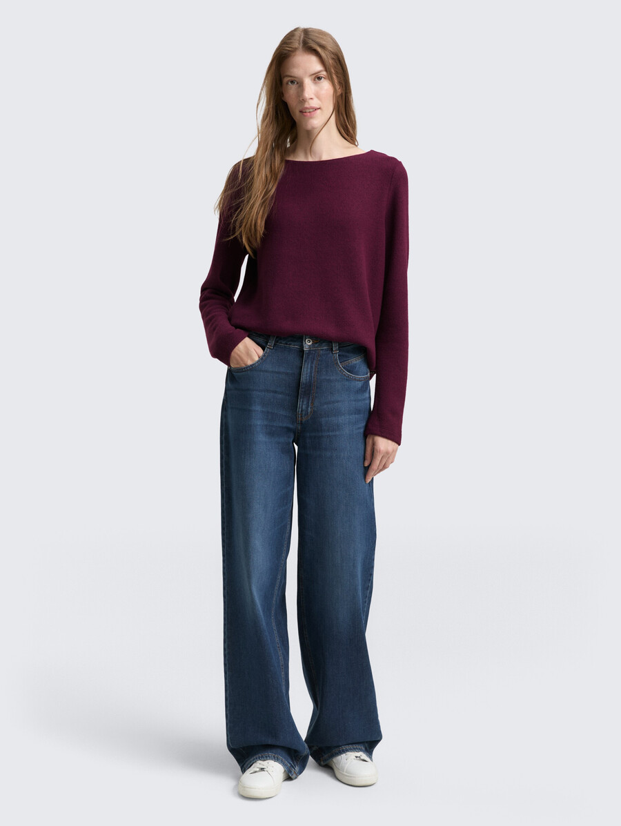 weiches sweatshirt mit knopfdetails