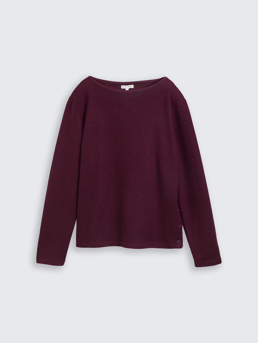 weiches sweatshirt mit knopfdetails