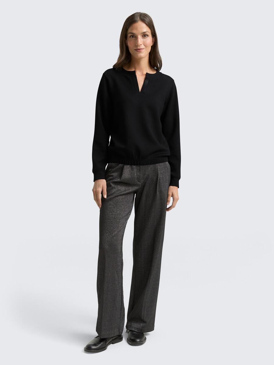 scuba-sweatshirt mit strasssteinen