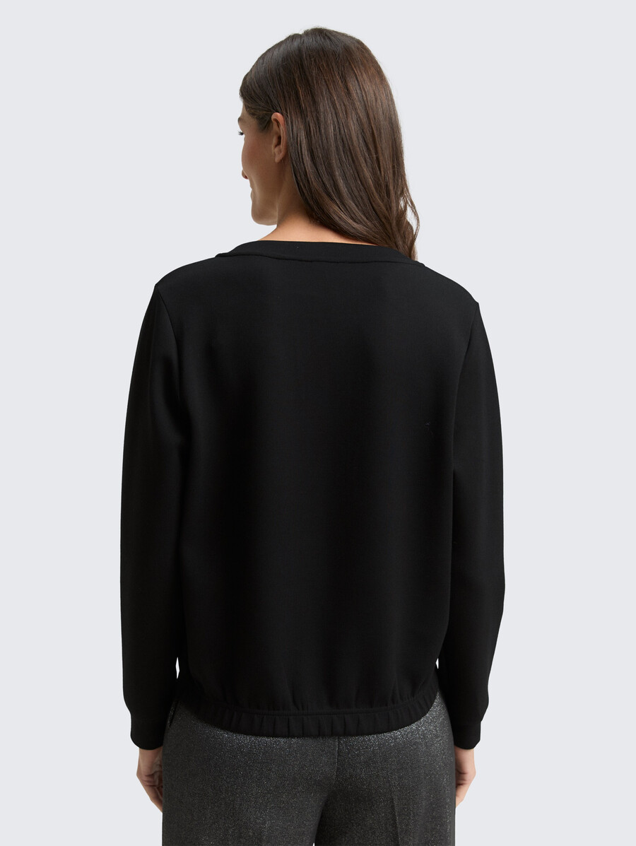 scuba-sweatshirt mit strasssteinen