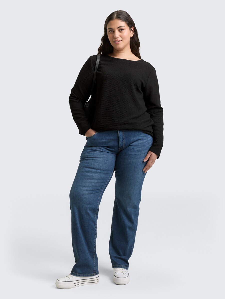 plus size – sweatshirt mit glitzereffekt