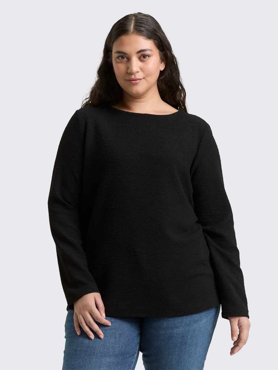 plus size – sweatshirt mit glitzereffekt